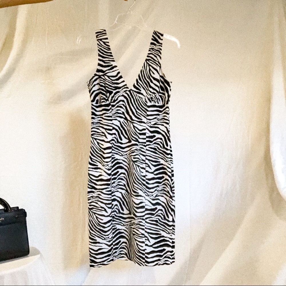 COPY - zebra print v neck dress